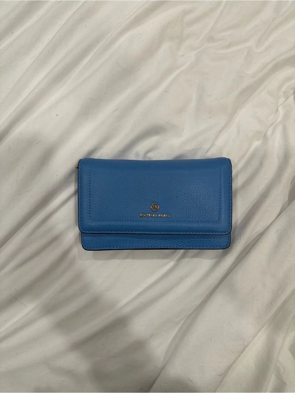 Michael Kors Bright Blue Pebbled Leather Continental Wallet NWOT